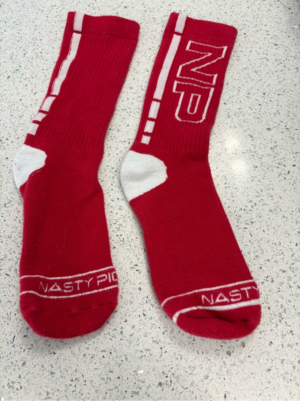 Nasty Pig Red and White Athletic Crew Socks